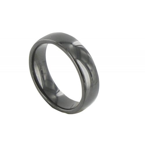 Bague Anneau Large de Céramique Noire - 6mm - LES POULETTES BIJOUX - Modalova