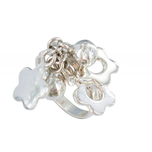 Bague Argent Breloques Petites Fleurs et Billes - taille 52 - LES POULETTES BIJOUX - Modalova