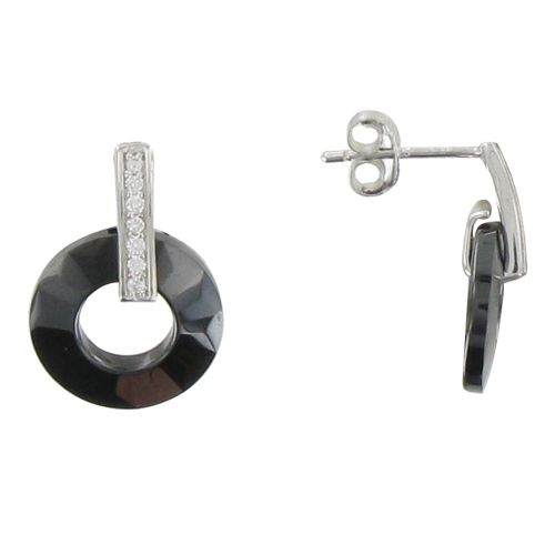 Boucles d'Oreilles Argent Petit Disque Céramique Facett - LES POULETTES BIJOUX - Modalova