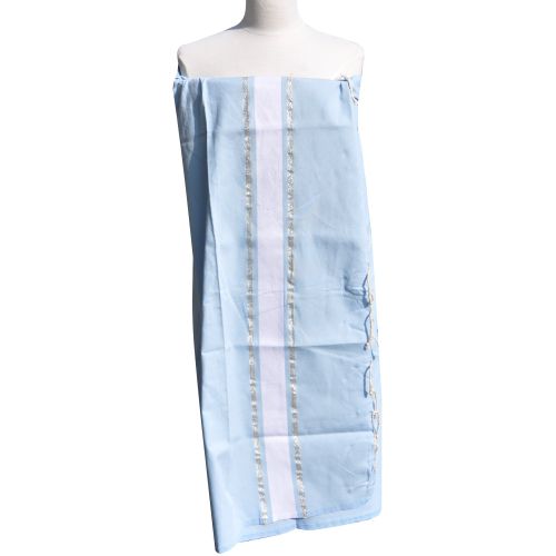 BIJOUX - Fouta Drap Plage et Hammam Coton Ciel Rayé Blanc et Lure - LES POULETTES - Modalova