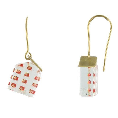 Boucles d'Oreilles Sweet Home Laiton et Pâte de Verre - Class - LES POULETTES BIJOUX - Modalova