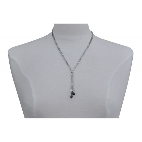 Collier Argent et 6 Gouttes de Zirconium Facetté et Cris - LES POULETTES BIJOUX - Modalova