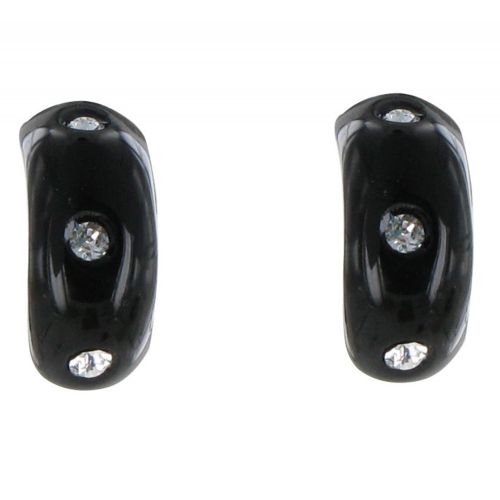 Boucles d'Oreilles Plaqué Argent Demi Créoles Résine et Trois - LES POULETTES BIJOUX - Modalova