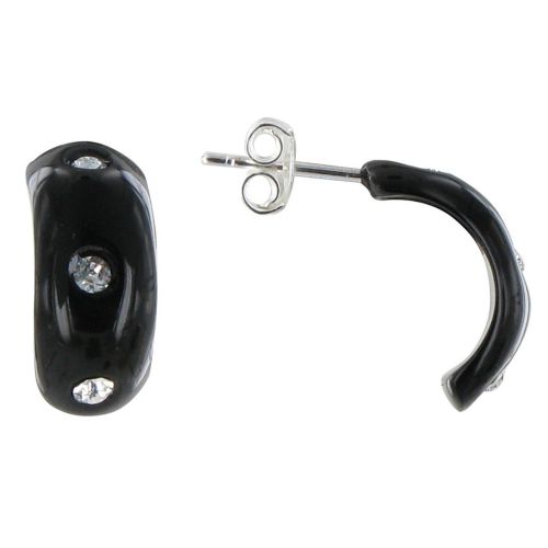 Boucles d'Oreilles Plaqué Argent Demi Créoles Résine et Trois - LES POULETTES BIJOUX - Modalova