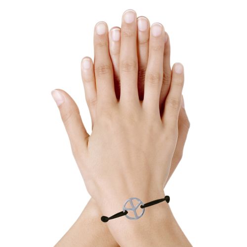 Bracelet Argent Signe Peace and Love Lien - LES POULETTES BIJOUX - Modalova