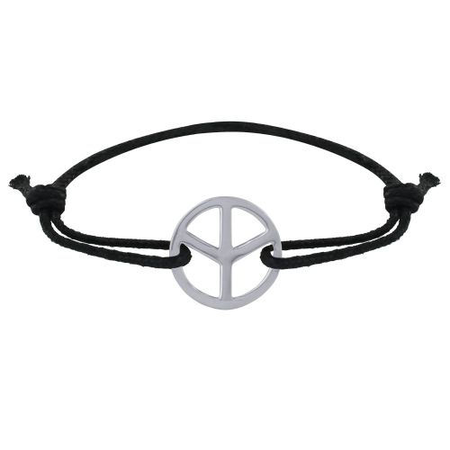 Bracelet Argent Signe Peace and Love Lien - LES POULETTES BIJOUX - Modalova