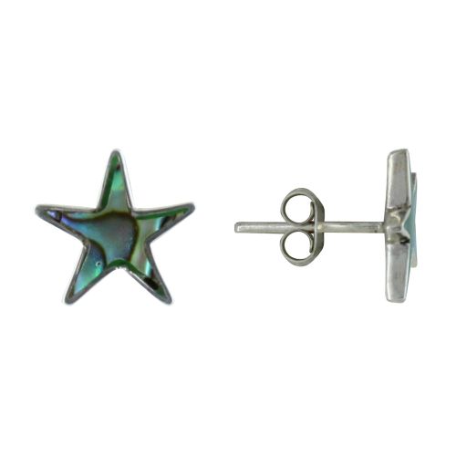 Boucles d'Oreilles Argent Etoile et Nacre Abalone - LES POULETTES BIJOUX - Modalova