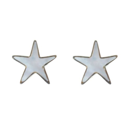 Boucles d'Oreilles Argent Etoile et Nacre - Classics - LES POULETTES BIJOUX - Modalova