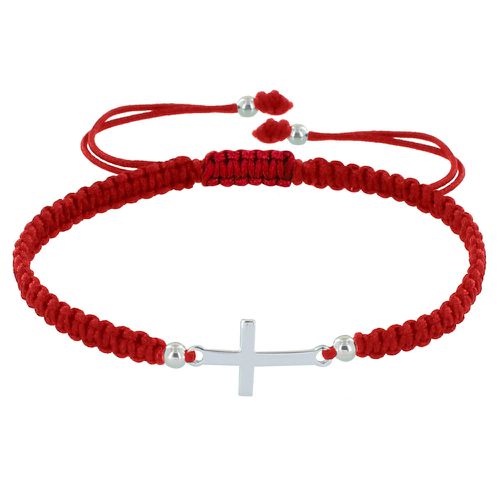 Bracelet Croix Lien Tréssé - Classics - Rouge - LES POULETTES BIJOUX - Modalova