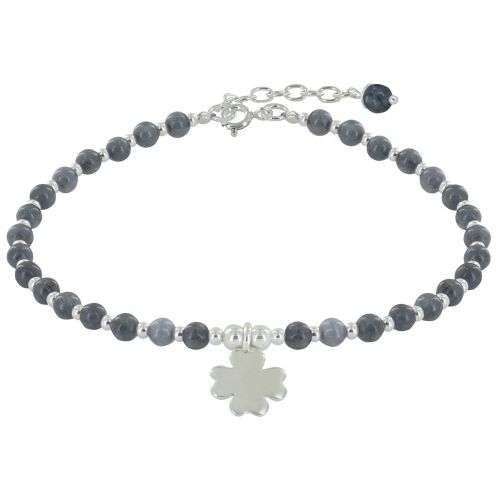 Bracelet Trèfle Argent et Perles Agate - Classics - LES POULETTES BIJOUX - Modalova