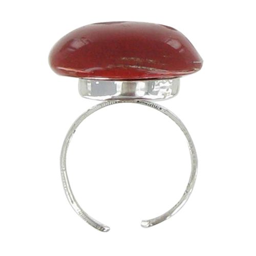 Bague Métal Argenté Champignon Céramique - LES POULETTES BIJOUX - Modalova