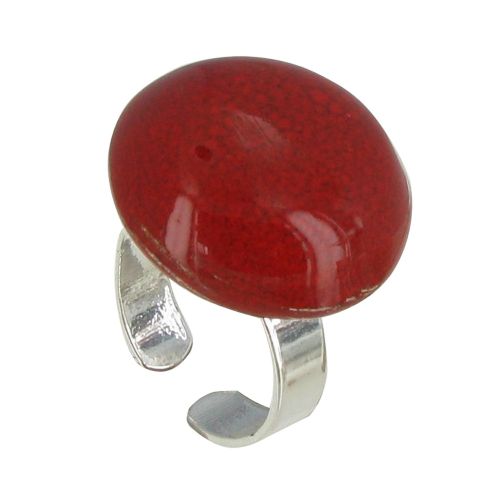 Bague Métal Argenté Champignon Céramique - LES POULETTES BIJOUX - Modalova