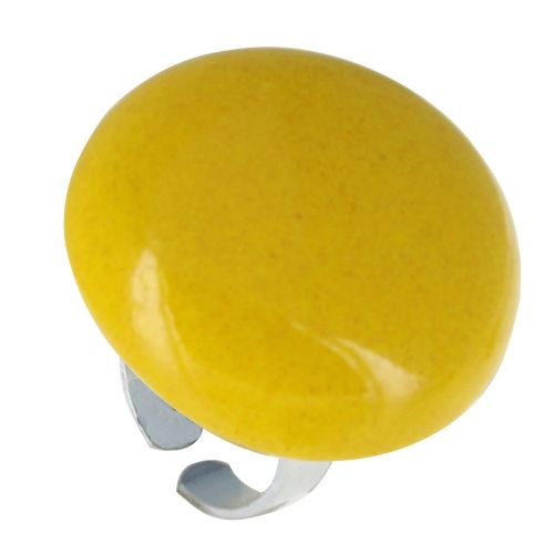 Bague Métal Argenté Champignon Céramique - LES POULETTES BIJOUX - Modalova