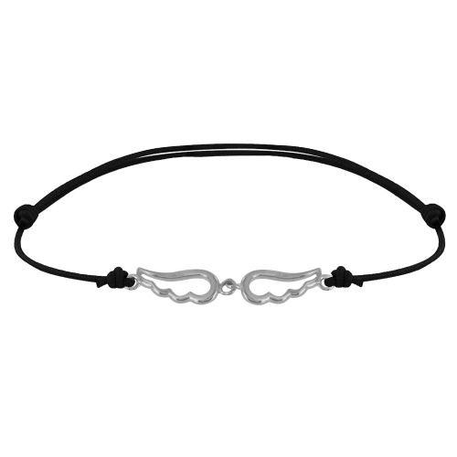 Bracelet Lien Argent Deux Petites Ailes d'Ange Ajourées - LES POULETTES BIJOUX - Modalova