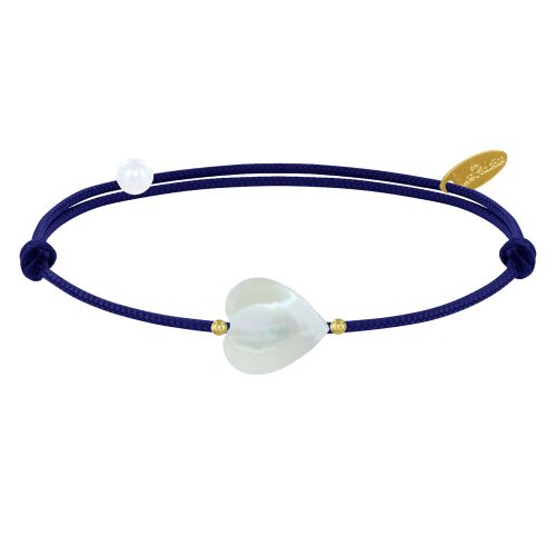 Bracelet Petit Coeur de Nacre - Classics - Bleu Navy - LES POULETTES BIJOUX - Modalova