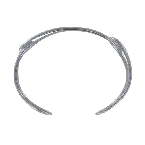 Bracelet Rhodié Demi Jonc Trois Maillons - LES POULETTES BIJOUX - Modalova
