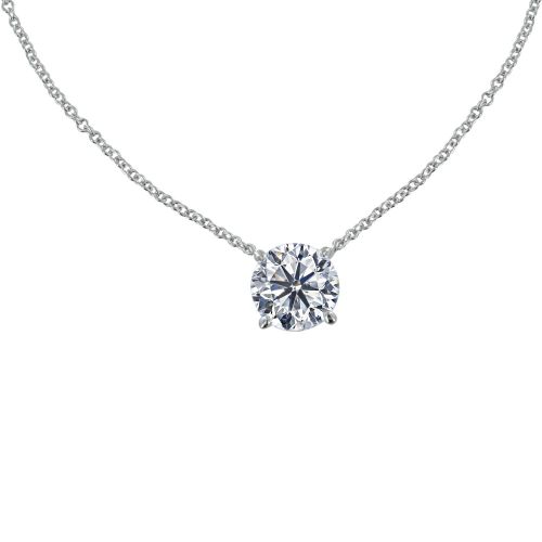 Collier Rhodié Solitaire Cristal 9mm - LES POULETTES BIJOUX - Modalova