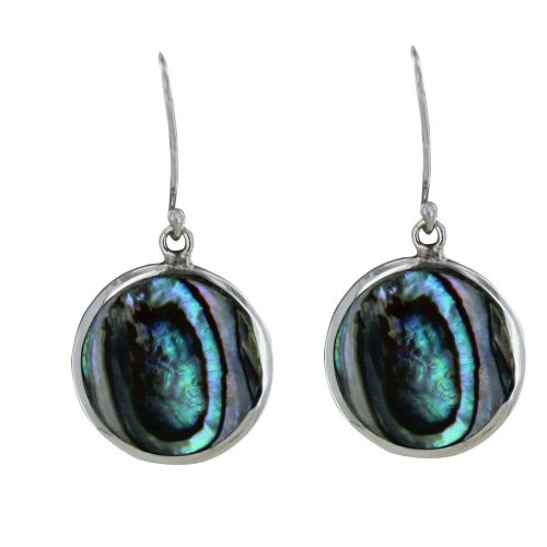 Boucles d'Oreilles Argent 925 Disques Nacre Abalone - LES POULETTES BIJOUX - Modalova
