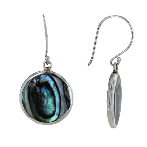 Boucles d'Oreilles Argent 925 Disques Nacre Abalone - LES POULETTES BIJOUX - Modalova