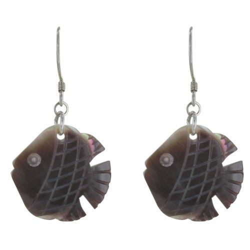 Boucles d'Oreilles Argent Poissons Nacre - LES POULETTES BIJOUX - Modalova