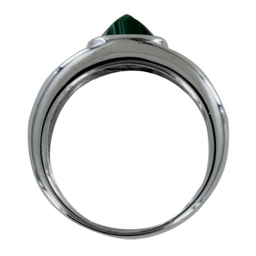 Bague Argent 925 Large Pyramide Malachite - LES POULETTES BIJOUX - Modalova