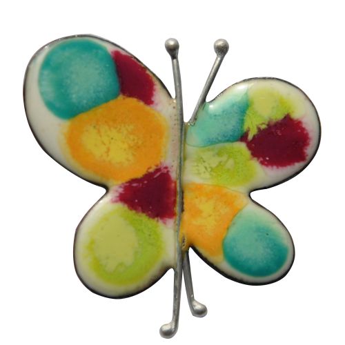 Broche Papillon Émaillé Blanc Pois - LES POULETTES BIJOUX - Modalova