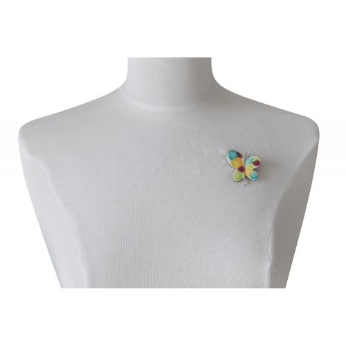 Broche Papillon Émaillé Blanc Pois - LES POULETTES BIJOUX - Modalova
