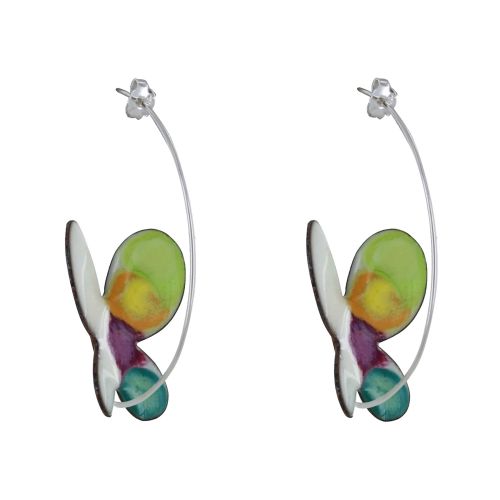 Boucles d'Oreilles Papillons Émaillés et Une Aile à Poi - LES POULETTES BIJOUX - Modalova