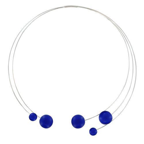Collier Ras de Cou Torque Métal Cinq Galets de Céramique - Bl - LES POULETTES BIJOUX - Modalova