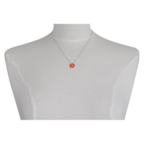 Collier Plaqué Or Soleil Émail Corail - LES POULETTES BIJOUX - Modalova