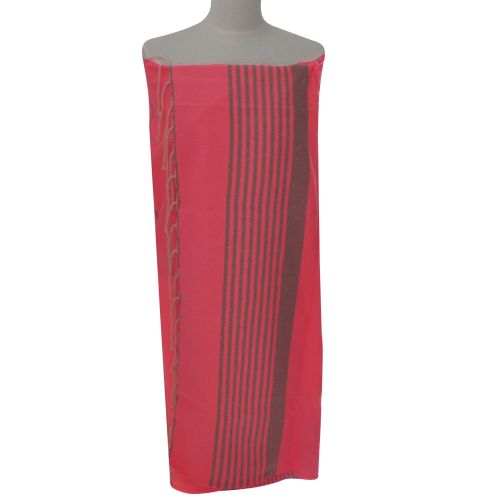 BIJOUX - Fouta Drap Plage et Hammam Coton Fluo Bande et Petites R - LES POULETTES - Modalova