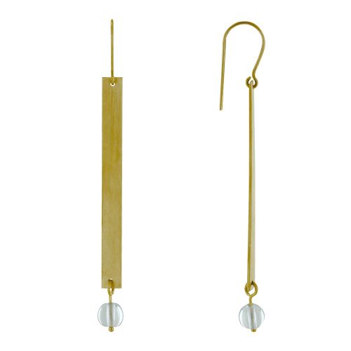 Boucles d'Oreilles Crochet Laiton Rectangle Plat et Perle de - LES POULETTES BIJOUX - Modalova