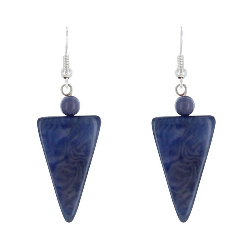 Boucles d'Oreilles Perle et Triangle en Tagua - LES POULETTES BIJOUX - Modalova