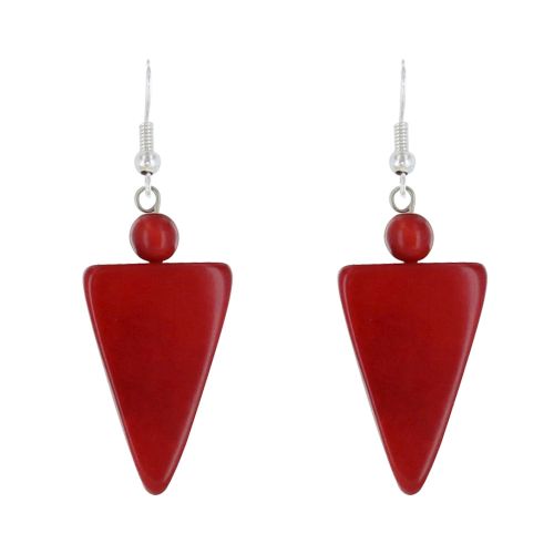 Boucles d'Oreilles Perle et Triangle en Tagua - LES POULETTES BIJOUX - Modalova