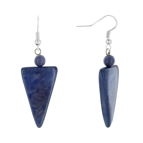 Boucles d'Oreilles Perle et Triangle en Tagua - LES POULETTES BIJOUX - Modalova