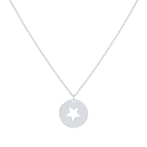 Collier Médaille Ronde Etoile Ajourée - LES POULETTES BIJOUX - Modalova