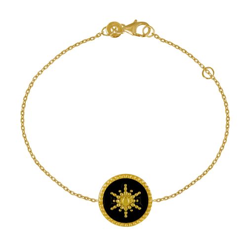 Bracelet Plaqué Or Soleil Émail - LES POULETTES BIJOUX - Modalova