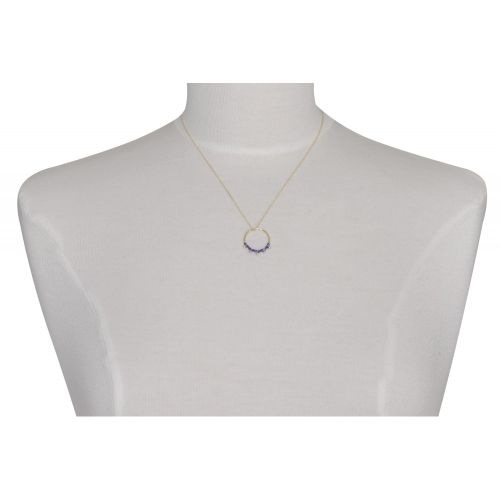 Collier Cercle Argent Doré Perles de Lapis Lazuli Facettées e - LES POULETTES BIJOUX - Modalova