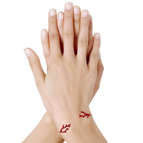 Bracelet Plaqué Demi Jonc Corail Emaillé Rouge - LES POULETTES BIJOUX - Modalova