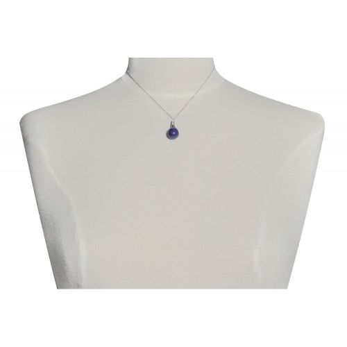 Pendentif Argent Rhodié Poire Lapis Lazuli et Strass - LES POULETTES BIJOUX - Modalova