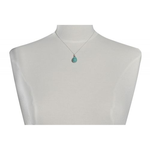Pendentif Argent Rhodié Poire Turquoise et Strass - LES POULETTES BIJOUX - Modalova