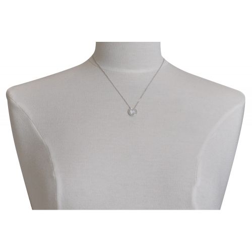 Collier 925 Rhodié Rond de Nacre Ivoire - LES POULETTES BIJOUX - Modalova