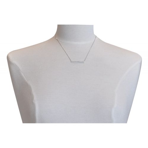 Collier 925 Rhodié Rectangle Ajouré de Strass - LES POULETTES BIJOUX - Modalova
