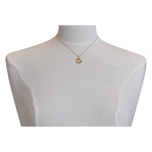 Collier Plaqué Médaille Ronde Rose des Vents et Strass - LES POULETTES BIJOUX - Modalova