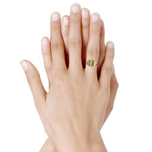 Bague Plaqué Or Ovale Martelé - LES POULETTES BIJOUX - Modalova