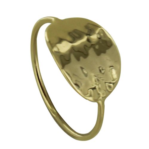 Bague Plaqué Or Ovale Martelé - LES POULETTES BIJOUX - Modalova