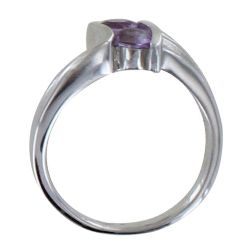 Bague Argent Rhodié Double Améthyste - taille 56 - LES POULETTES BIJOUX - Modalova