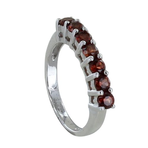 Bague Argent 925 Rhodié Alliance Grenat - taille 54 - LES POULETTES BIJOUX - Modalova