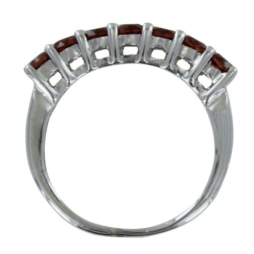 Bague Argent 925 Rhodié Alliance Grenat - taille 54 - LES POULETTES BIJOUX - Modalova