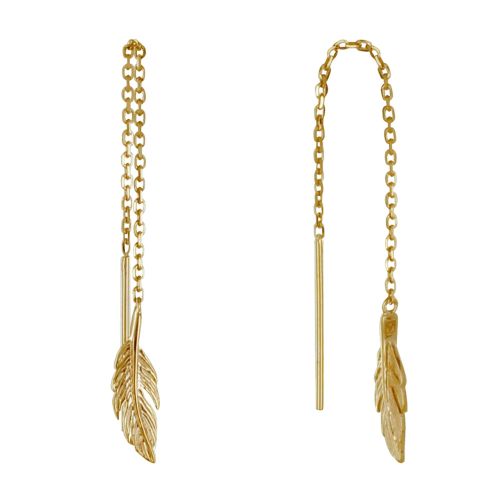 Boucles d'Oreilles Chainette Plaqué Plumes - LES POULETTES BIJOUX - Modalova